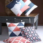 Trendy Cushion Covers [Elephant – Blue & Orange]