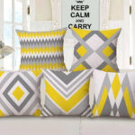 Trendy Cushion Covers [Yellow/White/Gray Cushion]
